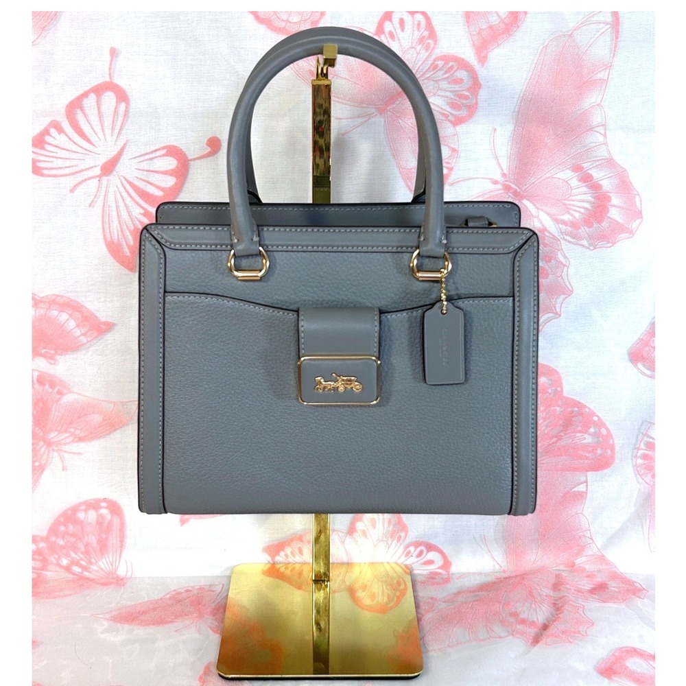 Coach Grace Granite Pebbled Leather Snakeskin Satchel Bag